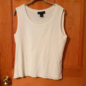 Norton Mcnaughton Women's Size L Sleeveless Cream Rayon Nylon Shirt